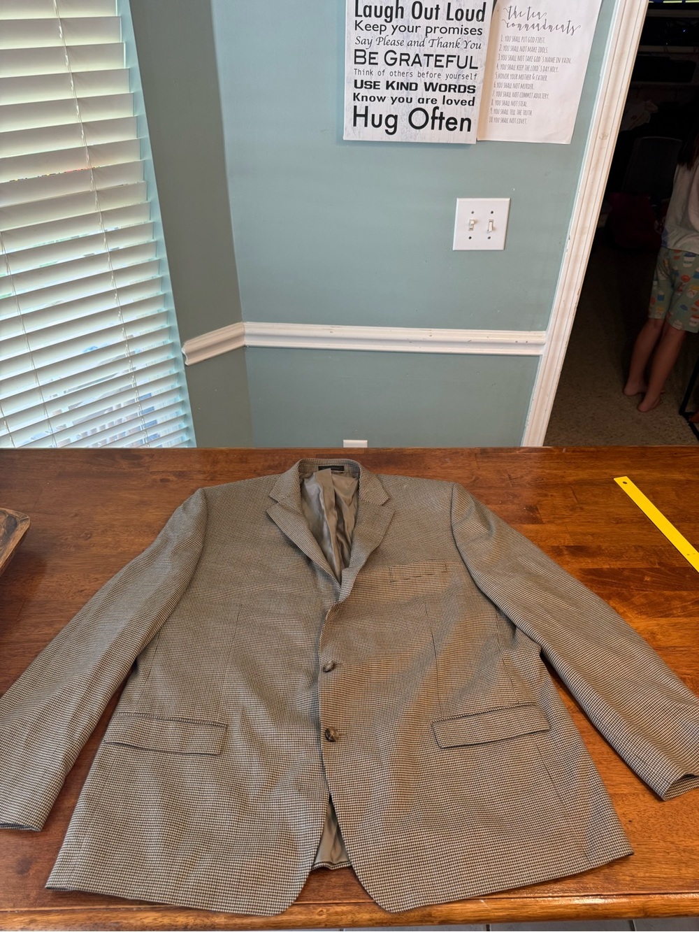 Lauren Ralph Lauren Blazer Men 52R Brown Micro Houndstooth Sport Coat Stretch